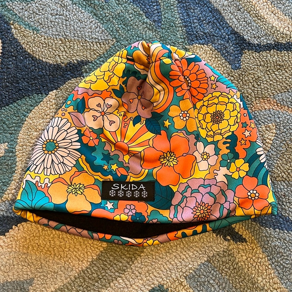 Skida floral “Golden Girl” fleece lined ski hat
